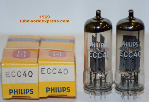 (READ REVIEW) ECC40 Philips NOS made by La Radiotechnique, Chartres/France 1969 (6.0/6.1ma and 6.0/6.1ma) 1-2% matched