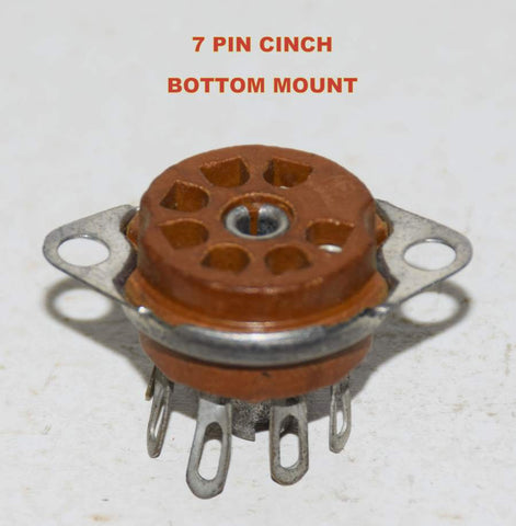 7 pin CINCH brown phenolic bottom chassis mount NOS (0 in stock) (TS102P03)