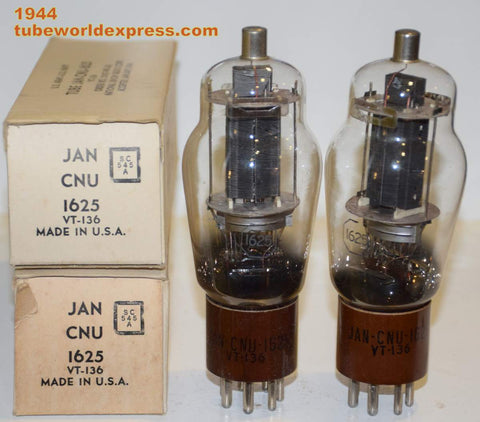 (!!!) (Best Pair) 1625 National Union NOS 1944 (90/40 x 2 tubes)