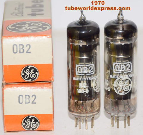 (!) (PAIR) 0B2 GE France NOS 1970 (argon gas) (1 pair)