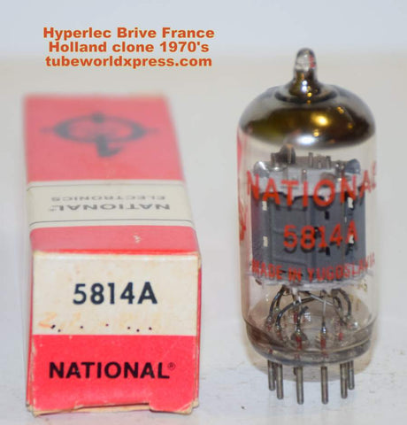 (!!) (Recommended Single) 5814A=12AU7 Hyperlec Brive France (Holland clone) NOS 1970's rebranded National (11.8/12.2ma)