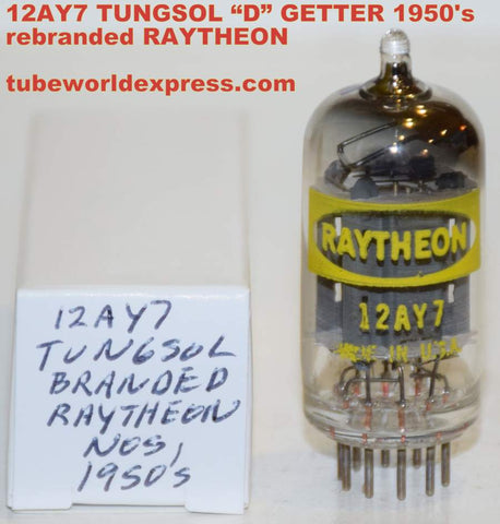 (!!!) (Recommended Single) 12AY7 Tungsol tall gray ribbed plates rebranded Raytheon NOS 