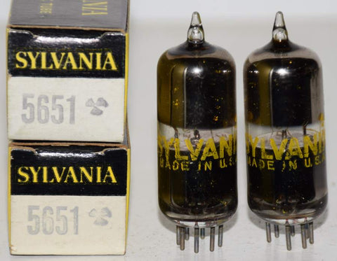 (!) (Recommended Pair) 5651 Sylvania NOS 1960's (1 pair)