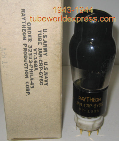 (!) 6Y6G=VT-168A Raytheon coated glass NOS 1944 (60ma)