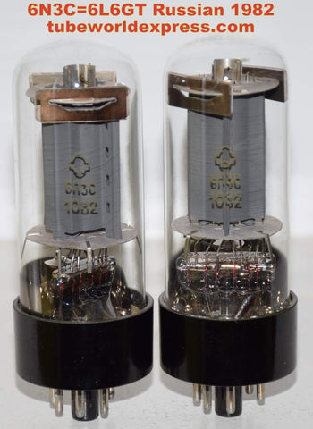 (!!!!) (Recommended Pair) 6L6GT=6n3C Russian NOS 1982 in white boxes (74.6ma and 75.0ma)