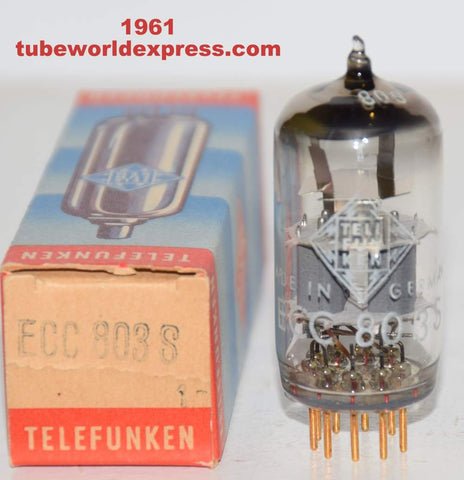 (!!!!) (Best Value Single) ECC803S=12AX7 Telefunken Ulm Germany <> bottom NOS 1961 1-2% section balance (Gm=1550/1600) (1.1/1.1ma)
