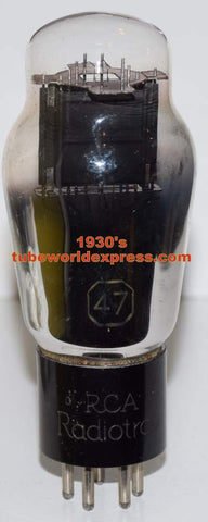 (!) 47 RCA Radiotron engraved base used/good 1930's (27.5ma Gm=2250)
