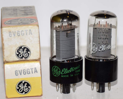 (!!!!) (Recommended Pair) 6V6GTA GE NOS 1960's - 1970 (38ma and 40ma) (Fender, Two Rock, Victoria)