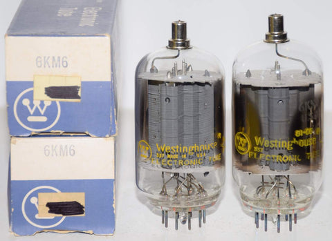 (!!) (Recommended Pair) 6KM6 GE branded Westinghouse NOS (152ma and 155ma)