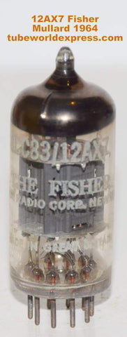 (!!!!) (Best Value used) ECC83=12AX7 Fisher Mullard ribbed plates used/good 1964 (.8/1.2mA Gm=1400/1600)