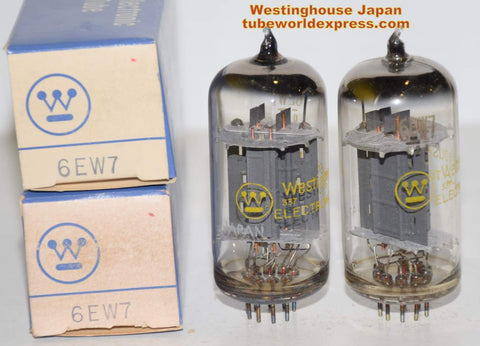 (!!!!) (Best Pair) 6EW7 Hitachi Japan branded Westinghouse BIG BOTTLE NOS 1970-1972 (5.5/5.2ma and 52/56ma)