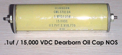 .1uf / 15,000VDC Dearborn axial oil cap NOS (8 in stock)