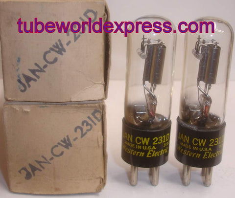 (!!!) (Recommended PAIR 1953) JAN-CW-231D Western Electric NOS 1953 (1.8ma and 1.8ma)