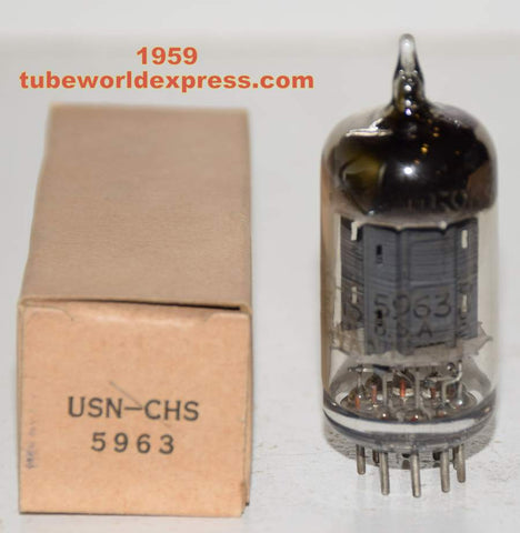 (!!) (Best Single) USN-CHS-5963=12AU7 Sylvania NOS