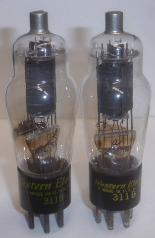 (!!) (Good Value Pair) 311B WE used/good, faded getters 1960 and 1967 (28ma and 33ma)