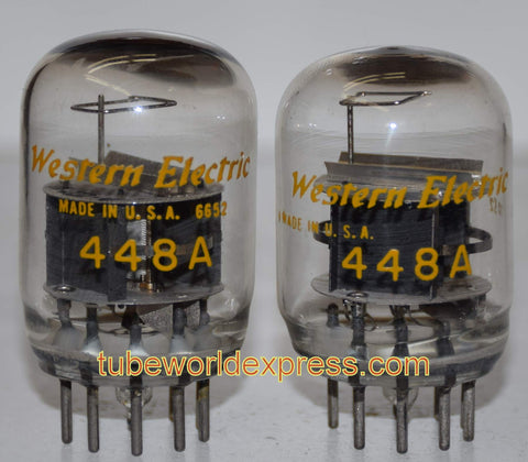 (!) 448A Western Electric smooth top used/strong 1966-1970 (1 pair: 37ma and 40.5ma) (Matched on Amplitrex)