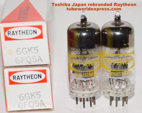 (!!!) (Recommended Pair) 6GK5=6FQ5A Toshiba Japan rebranded Raytheon NOS (8.7ma and 9.7ma)