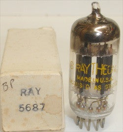 (slightly microphonic - good value) 5687 Raytheon black plates NOS