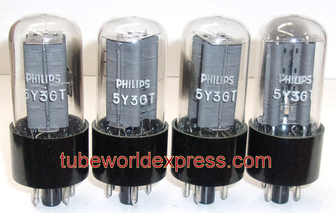(!!!) (Best Matched Quad #1) 5Y3GT Philips Holland NOS 1960's (1 set of 4)