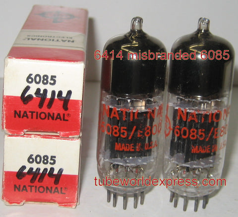 (sold out) 6414 Raytheon triple mica black plates NOS 1950's misbranded E80CC National