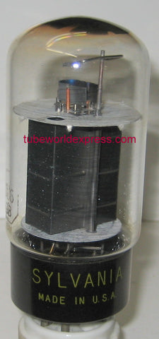 6L6GB Sylvania Black Plate used/good 1955 faded top getter (65ma) (high Ma and Gm)