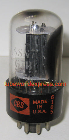 6SN7GTB CBS black base black plates side-getter, the same shape as Sylvania 6SN7GTB used/good 1961 (7.5/8.0ma)