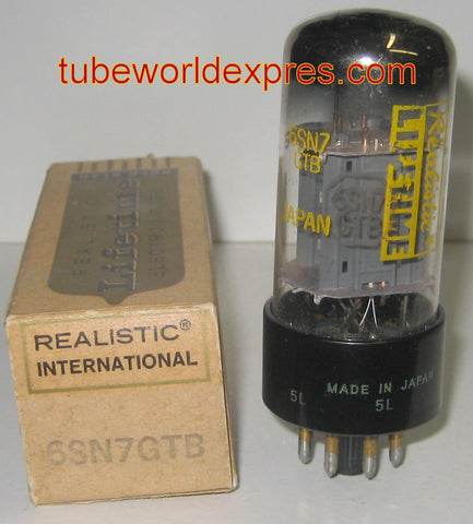 (!!) 6SN7GTB Realistic JAPAN NOS tall gray ribbed plates 1960's (8/8.2ma)