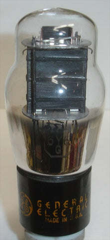 6Y6G GE 1943 used/good black plate, double filaments, crack in base (56ma) tested on amplitrex