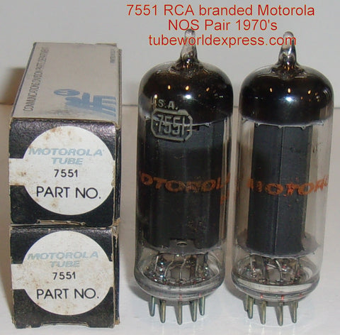 (!!) (#1 7551 Pair) 7551 RCA black plate branded Motorola NOS 1970's (48ma and 48.2ma)