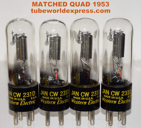 (!!!) (MATCHED QUAD) JAN-CW-231D Western Electric NOS 1953 (1.6/1.6/1.6/1.5ma) 1-2% matched