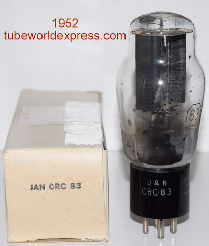 (!!) (#2 83 single) JAN-CRC-83 RCA NOS 1952 some black graphite flakes inside tube flaked off plate (58/40 and 60/40)