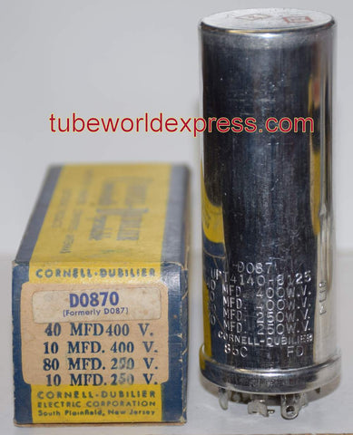 40uf/450V, 10uf/450V, 80uf/250V, 10uf/250VDC Cornell NOS 3.5