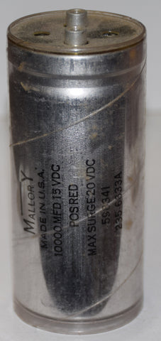10,000uf @15VDC Mallory cap with screw terminals used (2 in stock) (4.5