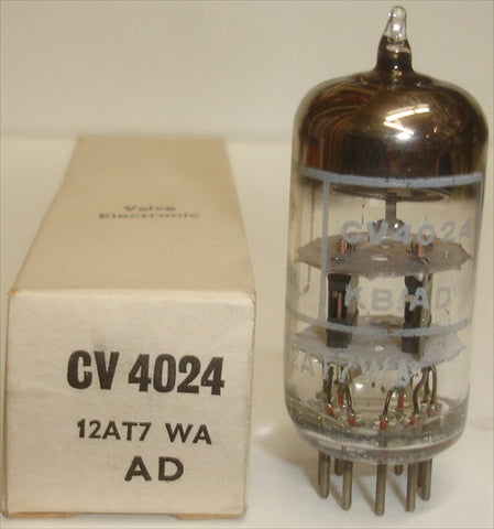 (!!) CV4024=12AT7WA Brimar NOS square black plates 1973 (11.2/17ma) (high Ma and Gm)