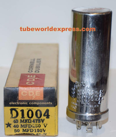 40uf/475VDC, 40uf/250VDC, 50/uf150VDC, 80uf/50VDC CDE FP cap NOS (D1004) (1 in stock)