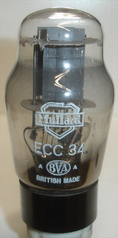 (Best Single) ECC34 Mullard NOS 1950's (10.1ma/10.2ma)