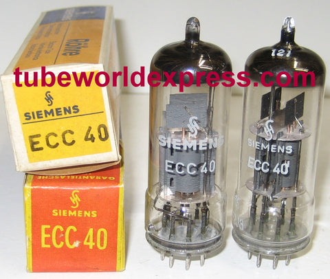 (!!) (Recommended Pair) ECC40 Siemens NOS made by La Radiotechnique, Chartres/France 1967-1972 (6.1/6.4ma and 6.0/6.0ma)