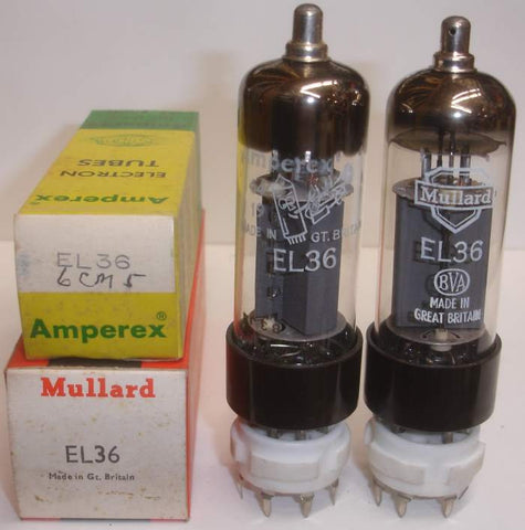 (!) (Recommended Mullard Pair) EL36 Mullard Blackburn UK NOS 1963 - 1968 (93ma and 87ma)