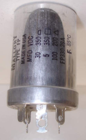 30uf and 5uf @ 350V and 100uf/200V Mallory FP cap NOS (2 in stock)