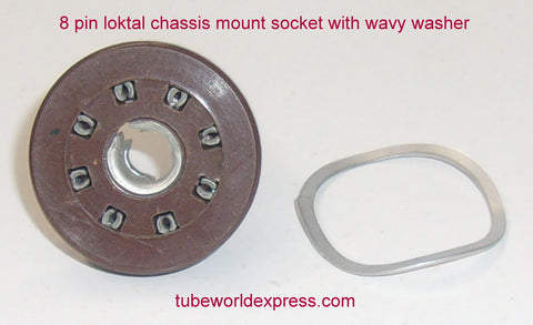 8 pin loktal chassis mount brown phenolic socket NOS US Made (0 in stock)