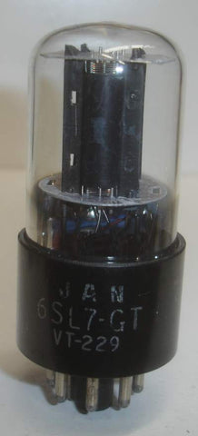 (!) (slightly microphonic) 6SL7GT=VT-229 RCA round black plates like new 1942-1945 era (2.4/2.6ma)