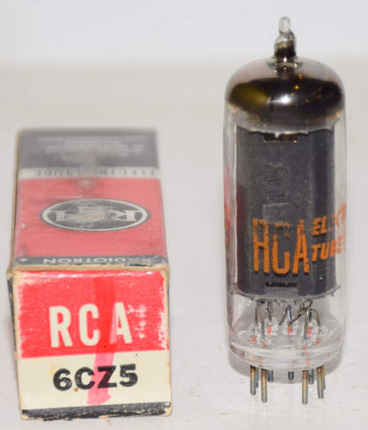 6CZ5 RCA black plate short bottle NOS 1960 (50ma)