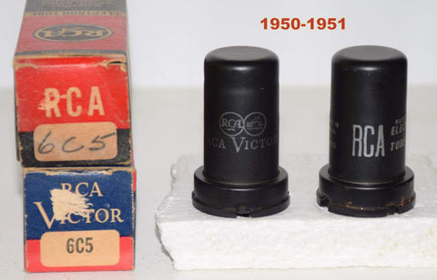 (!!!) (Best Pair) 6C5 RCA / RCA Victor metal can NOS 1950-1951 (8.2ma and 8.8ma)