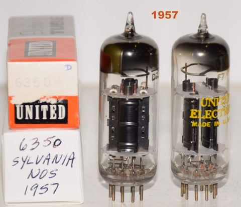 (!!!) (Best Value Pair) 6350 Sylvania rebranded United black ribbed plates NOS 