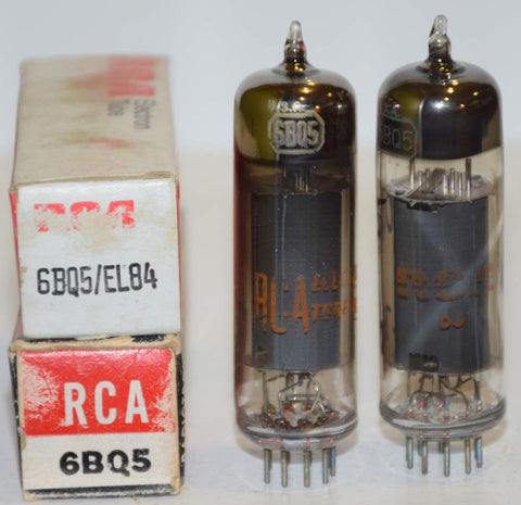(!!!) (Recommended Pair) 6BQ5 RCA NOS 1965 and 1971 (48.8ma and 50.5ma)