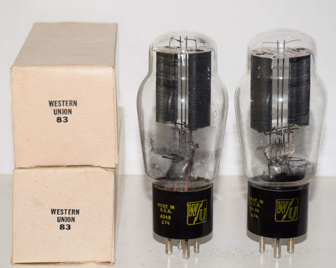 (!!!!!) (Best Pair) 83 RCA branded Western Union NOS 1959-1960 (62-62/40 x 2 tubes) 1-3% section balance