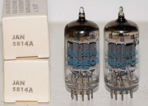 (!!!) (Recommended Pair) JAN-5814A Philips by Sylvania NOS 1987 (9.4/8.8ma and 9.4/8.2ma) 1-3% matched