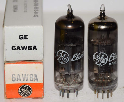 (!!) (Best Pair) 6AW8A GE NOS 1965-1976 (3.1/3.1ma and 23.5/24.5ma) 1-2% matched (Shindo)