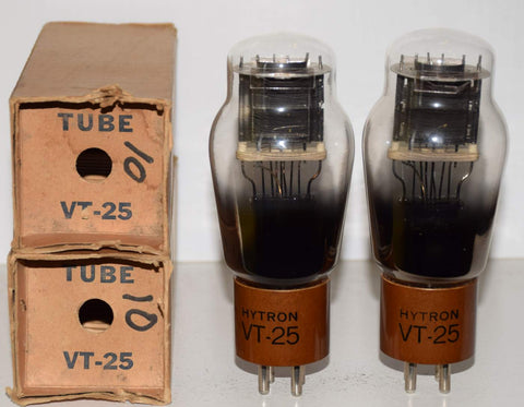 (!!!!) (Recommended Pair) 10Y=VT-25 Hytron NOS 1940's (26.4ma and 27.2ma)