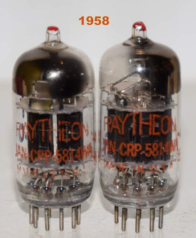 (!!!!) (Best Pair) JAN-CRP-5814WA Raytheon red tip black plates triple mica 